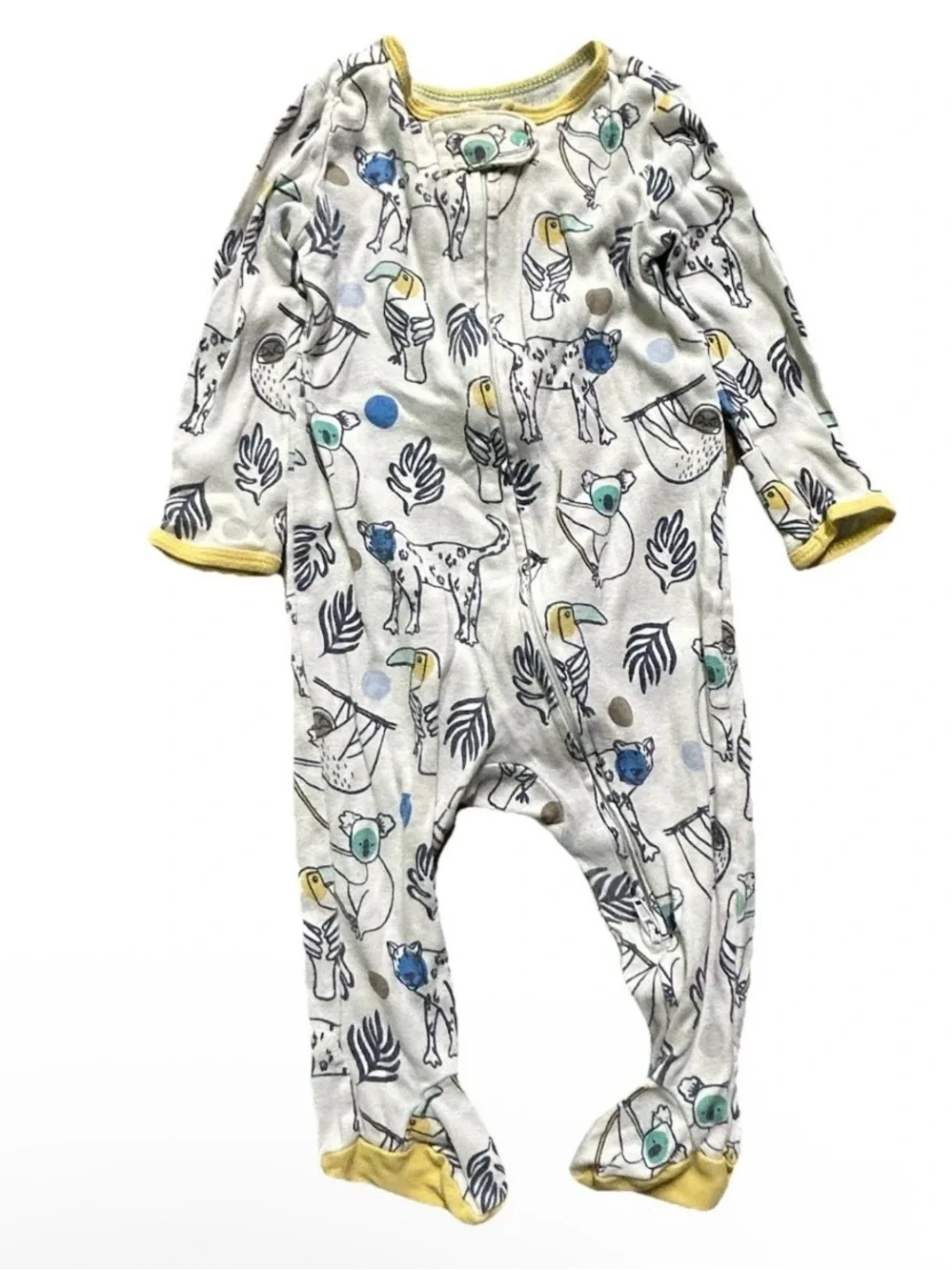 Baby Girl Footie Pajamas Fleece Cotton 2 Way Zipper Size 3-6 Months